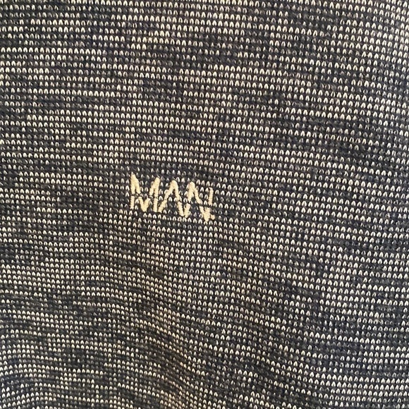 ▶️Boohoo Man◀️ 1/4 zipper black and grey distressed sweater NWT - Picture 2 of 7